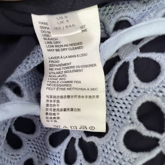 Maeve Quinn Knit Size 0‎ Whimsy Floral 90s Y2K 70s Short Blue Boho Beachy Blue - Picture 8 of 11